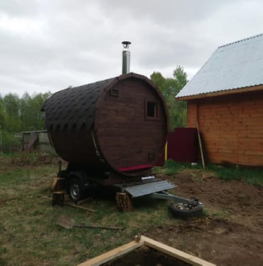 Монтаж бани-бочки №413 от 23.04.2021 в Шарыпово